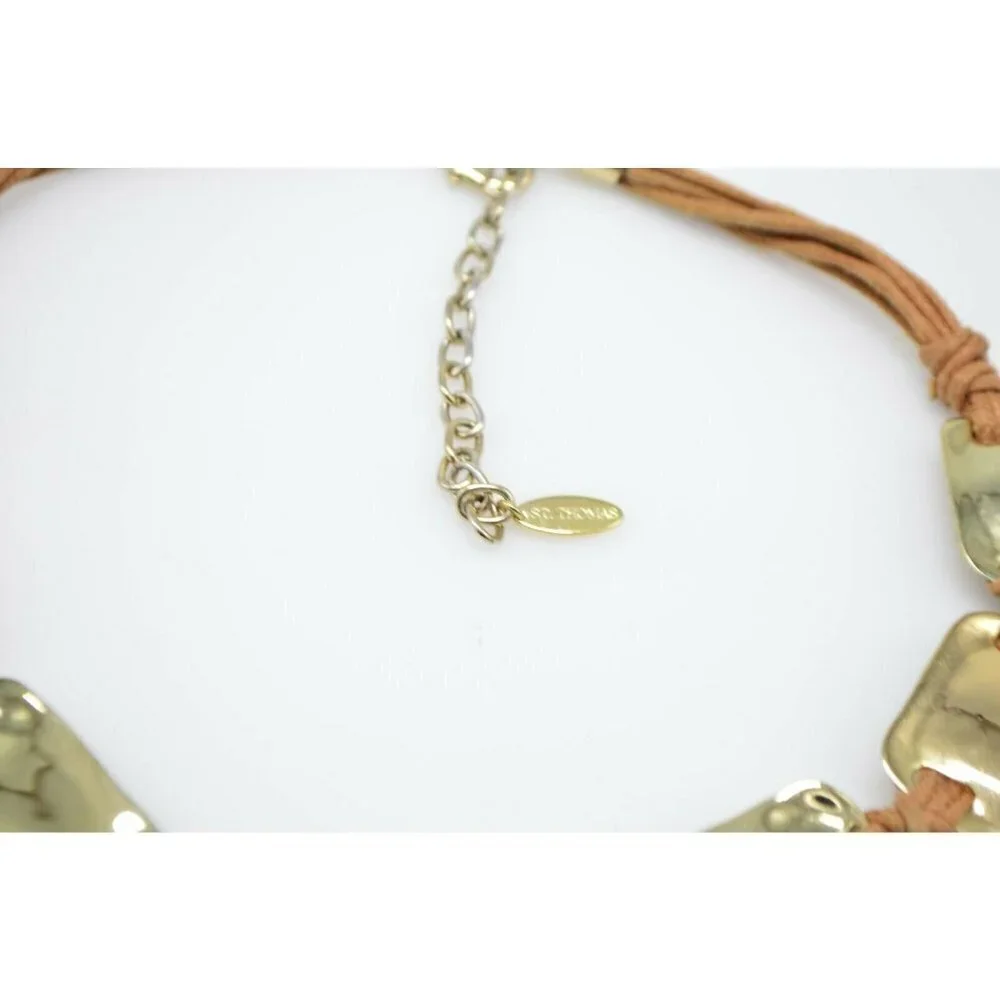 St Thomas Gold Graduated Disc Statement Necklace